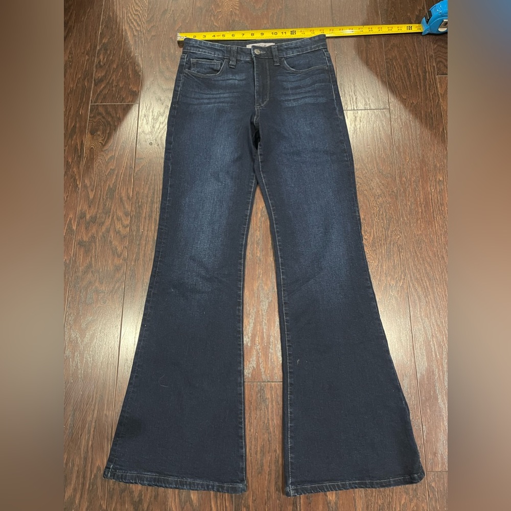 Joe’s Jeans Mid Rise Wide Leg Size 27 Dark Wash Denim Button Zip 5 Pocket